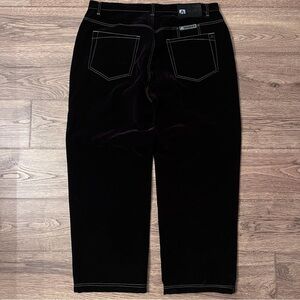 Avirex Pants Mens 40 Brown Velour Straight Leg Denim Jeans Y2K Logo 2000s EUC